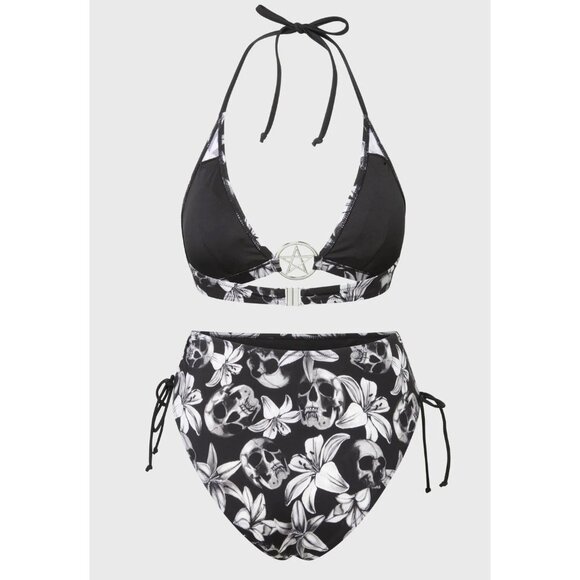 Killstar ✦ Harlette’s Revenge Bikini XS ✦ Pentagram Detail Gothic Swim NWT - Picture 4 of 6